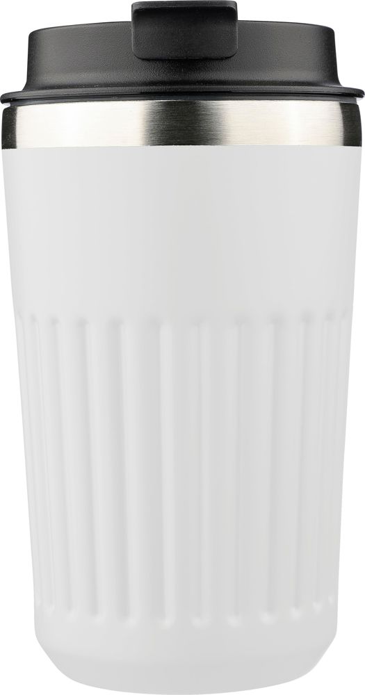 Recycled roestvrijstalen thermosbeker (400 ml) Chiara - met logo of onbedrukt bestellen - wit