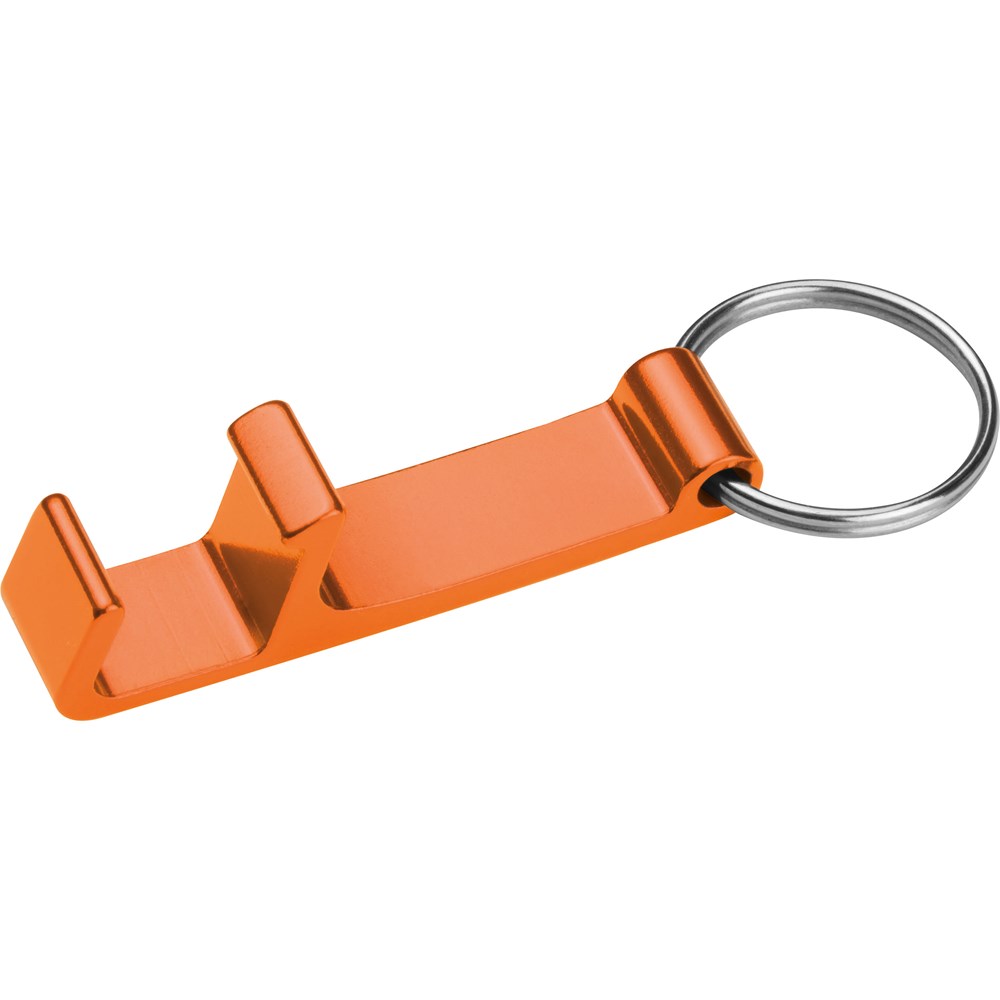 Sleutelhanger met flesopener - bedrukt of onbedrukt verkrijgbaar - oranje