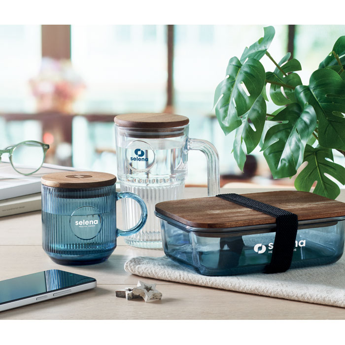 VITRIO MUG - Glazen mok met ribbels 300ml