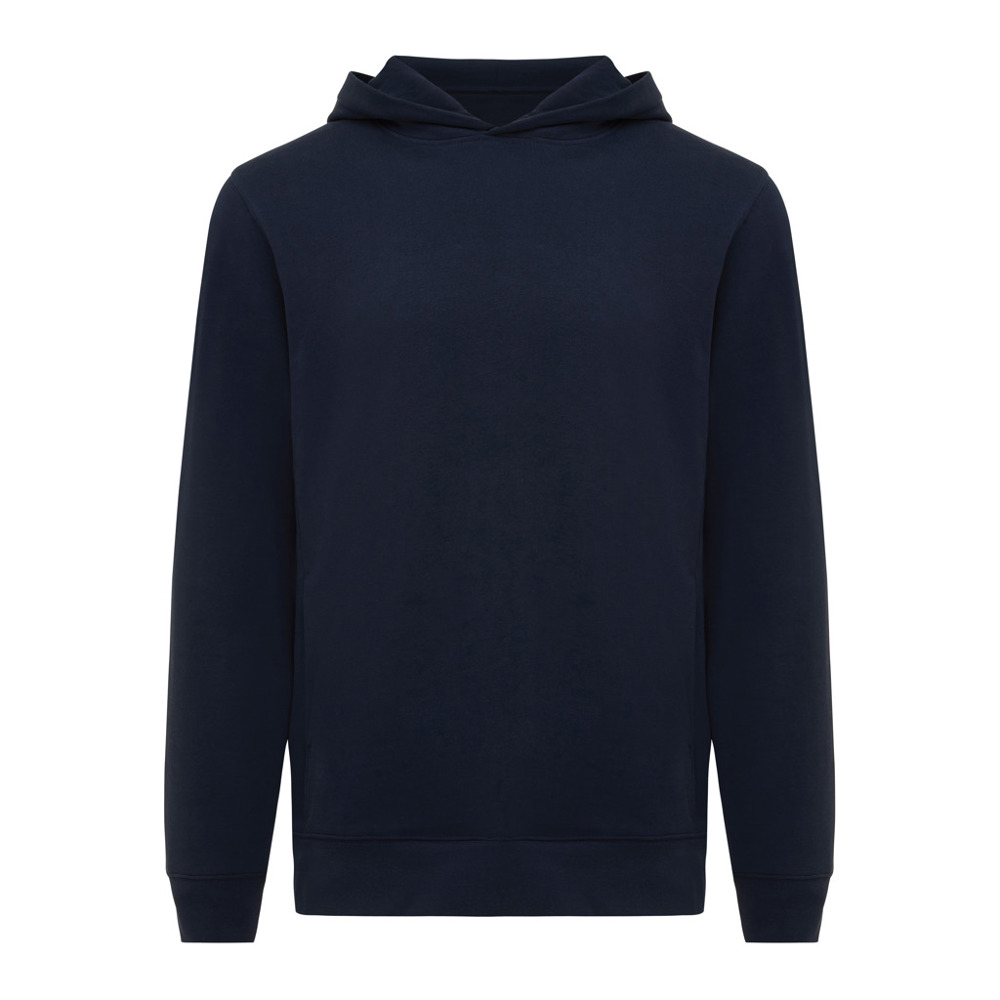 IQONIQ Yengo recycled katoen hoodie met steekzakken - voor bedrijven en relatiegeschenken - donkerblauw (± PMS 19-3923TCX)