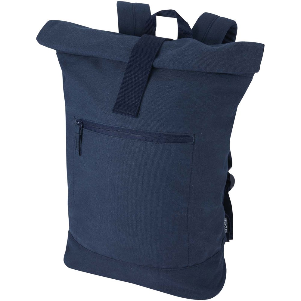 Recanvas 14” GRS gerecycleerde rolltop rugzak 16L - bedrukt of onbedrukt verkrijgbaar - Marineblauw