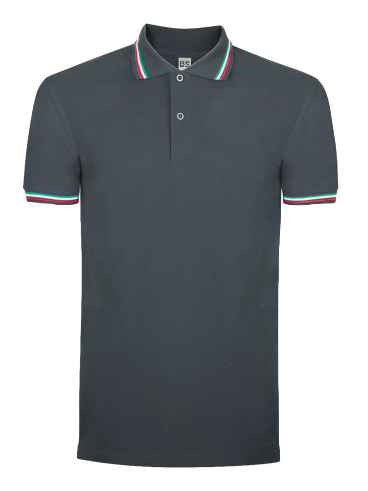 BS Italy polo, 200 gr/m² - met logo of onbedrukt bestellen - Donkergrijs (PMS 7540C)