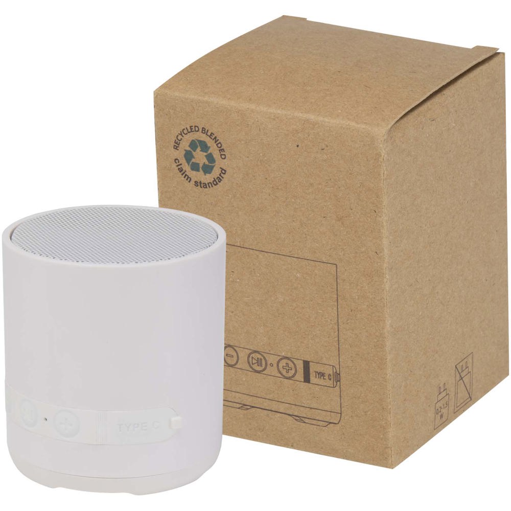 Hunor draadloze speaker van 3 W van gerecycled plastic - kopen of bedrukken - Wit