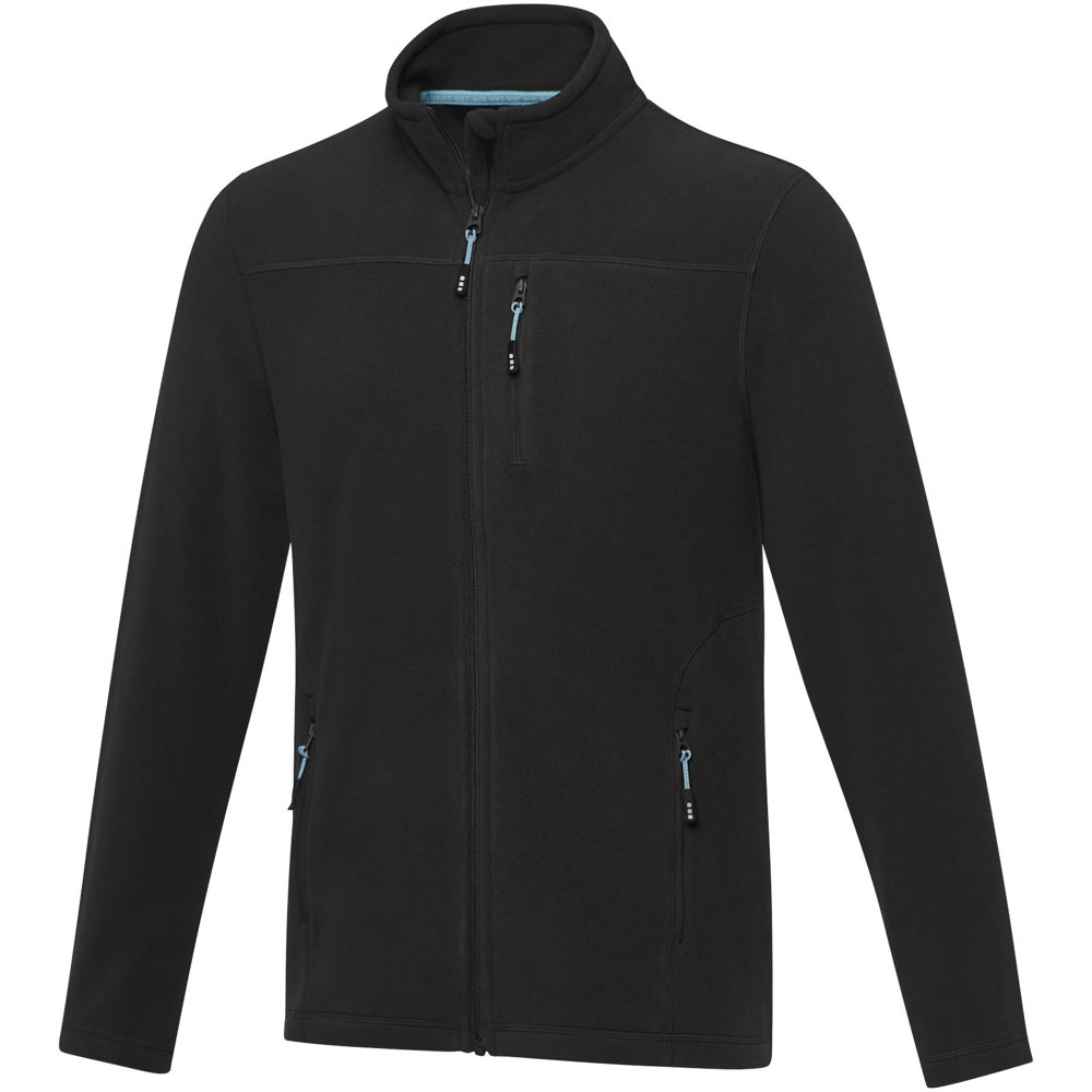 Amber GRS gerecycled heren fleece jas met volledige rits - met logo of onbedrukt bestellen - zwart