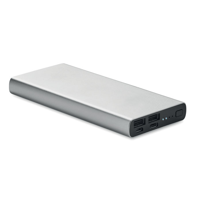 POWERFLAT 10C - 10000 mAh powerbank - voor bedrijven en relatiegeschenken - Mat zilver