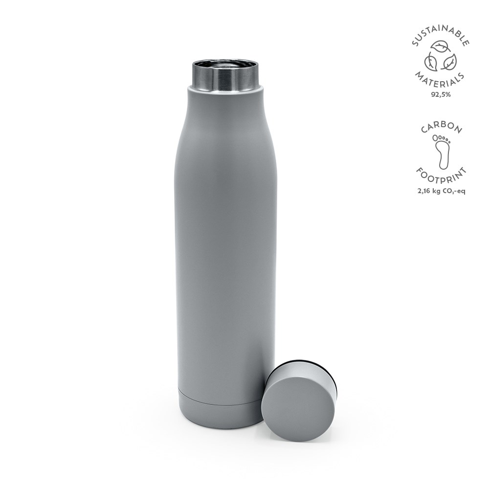 Acuara fles gerecycled roestvrij staal 630 ml - bedrukt of onbedrukt verkrijgbaar - zilver