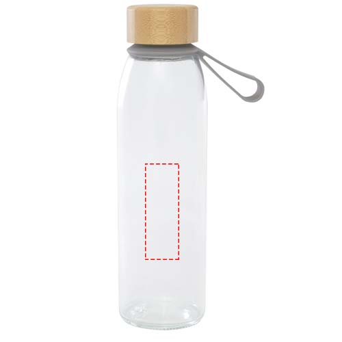 Porto 500 ml glazen waterfles met siliconen handgreep en bamboe deksel 
