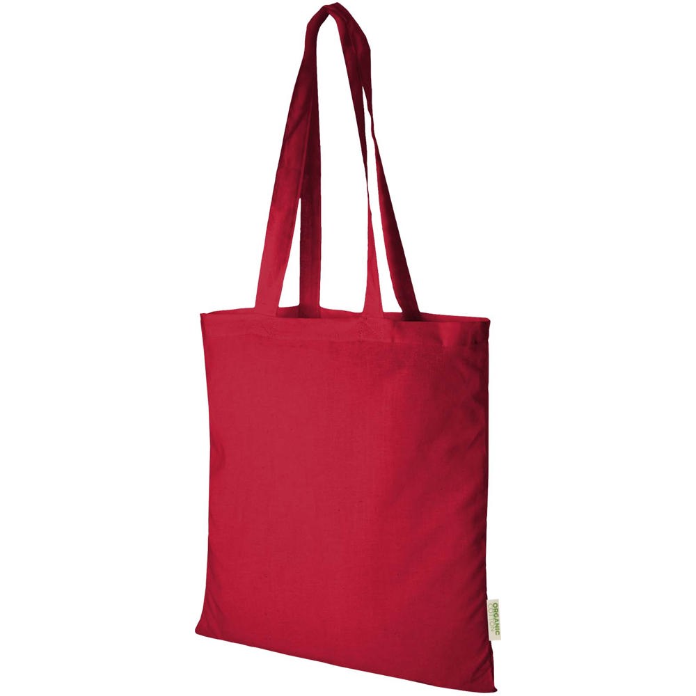 Odisha 140 g/m² OCS biologisch katoenen draagtas 7L - voor bedrijven en relatiegeschenken - Rood