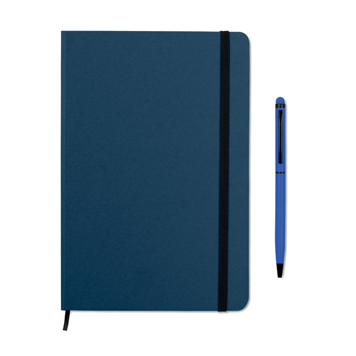 NEILO SET - Notitieboekje A5 styluspen - met logo of onbedrukt bestellen - blauw
