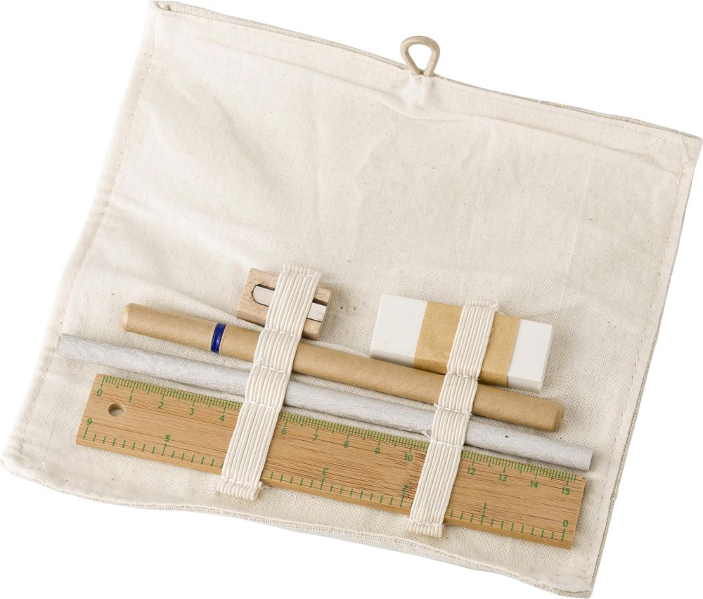 Katoenen schrijfset Shai - voor bedrijven en relatiegeschenken