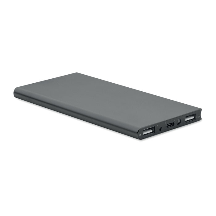 POWERFLAT8C - Powerbank 8000 mAh - met logo of onbedrukt bestellen - titanium