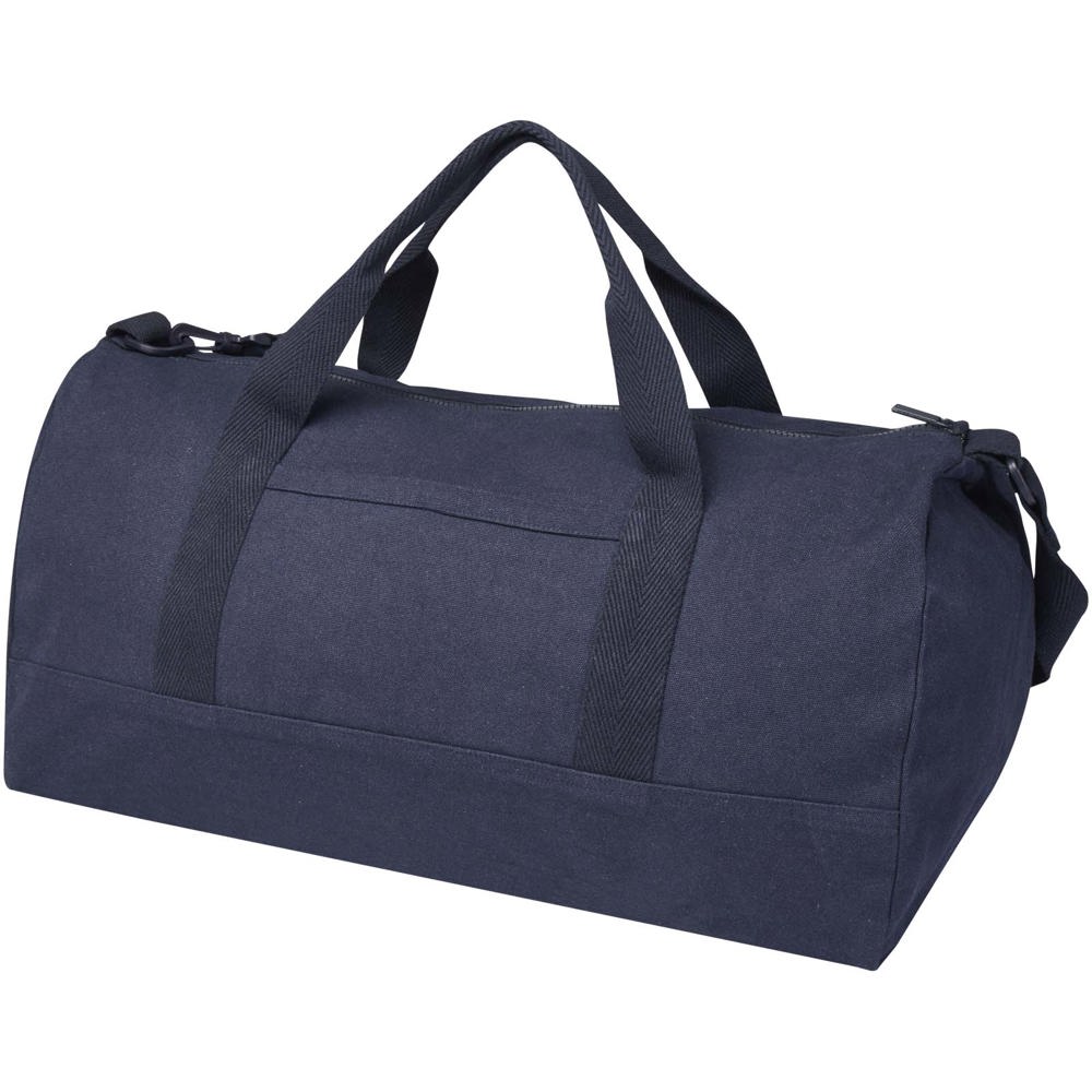 Porter 500 g/m² Aware™ gerecyclede duffel bag 50 l - met logo of onbedrukt bestellen - Marineblauw