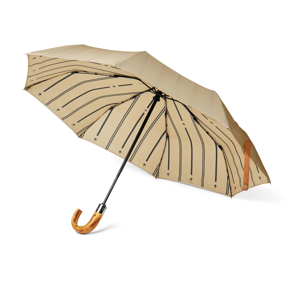 VINGA Bosler AWARE™ RPET 21" opvouwbare paraplu - met logo of onbedrukt bestellen - beige (± PMS 14-1012)