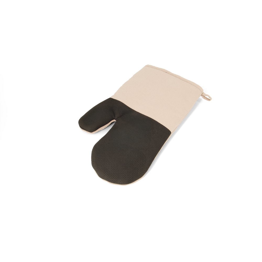 LAWSON. Keukenhandschoen van 100% katoen met rubber aan één kant - bedrukt of onbedrukt verkrijgbaar - beige