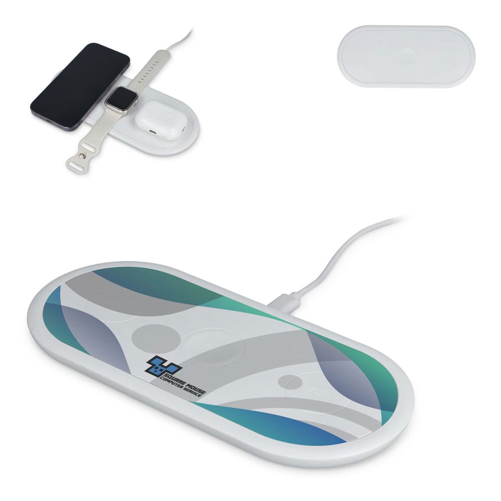 3-in-1 Draadloze Oplader 15 W, Smartphone / Apple Watch / AirPod - kopen of bedrukken