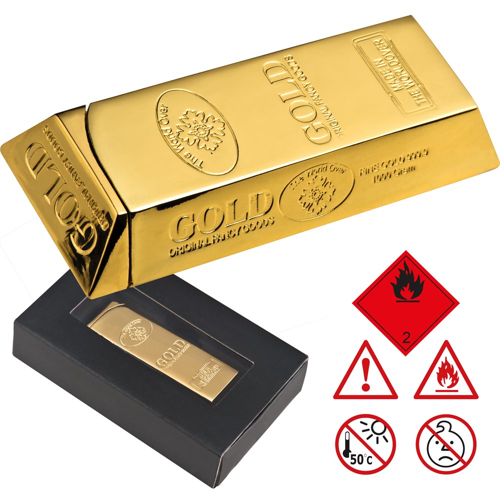Aansteker "goudstaaf" - voor bedrijven en relatiegeschenken