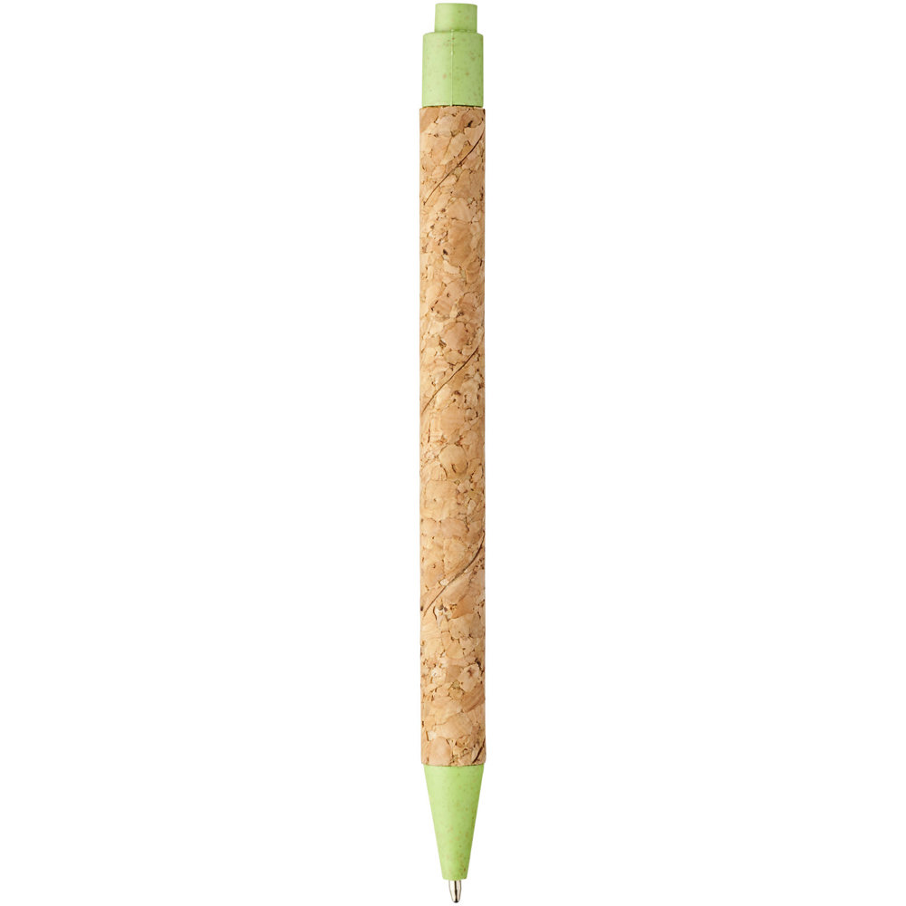 Midar balpen van kurk en tarwestro (zwarte inkt)