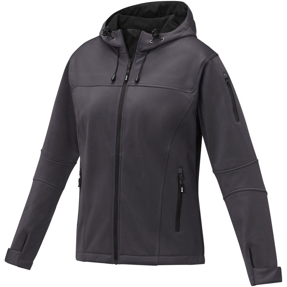 Match softshell dames jas - voor bedrijven en relatiegeschenken - Stormgrijs