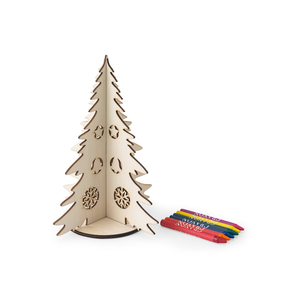 PINERY. Inklapbare houten kerstboom om te kleuren