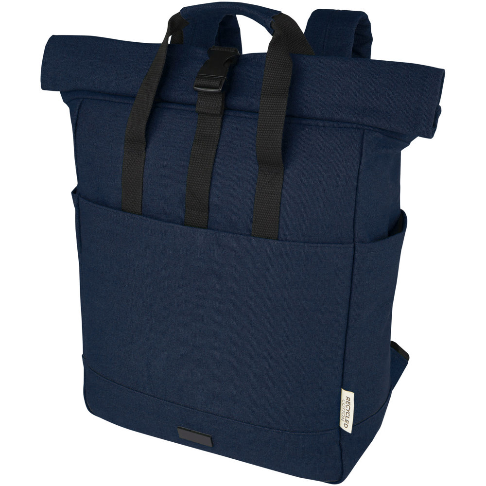 Joey 15 inch GRS gerecyclede canvas rolltop laptoprugzak 15 l - kopen of bedrukken - Marineblauw