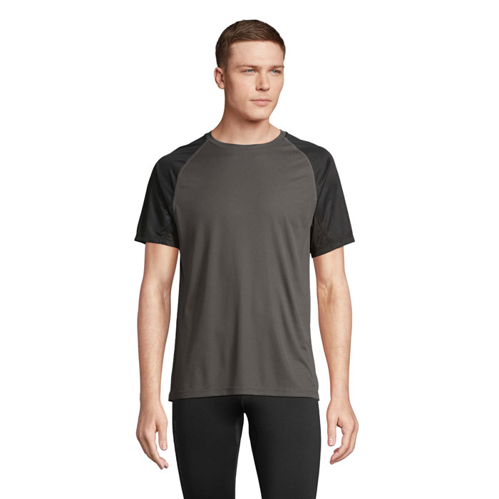 VORTEX - VORTEX RAGLAN T-SHIRT - met logo of onbedrukt bestellen - Black/Charcoal Grey