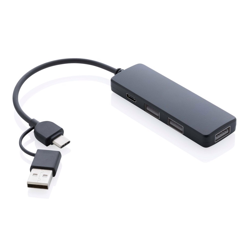 RCS gerecyclede plastic USB-hub met dual input - kopen of bedrukken