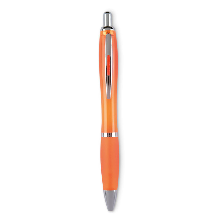 RIOCOLOUR - Balpen met drukmechanisme - bedrukt of onbedrukt verkrijgbaar - transparant oranje