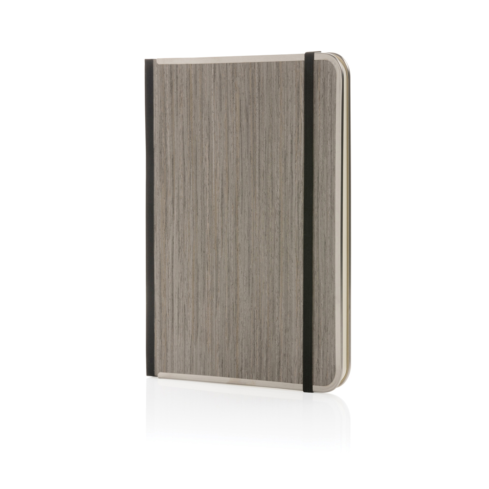 Treeline A5 notitieboek met luxe houten kaft - kopen of bedrukken - grijs (± PMS Grey)
