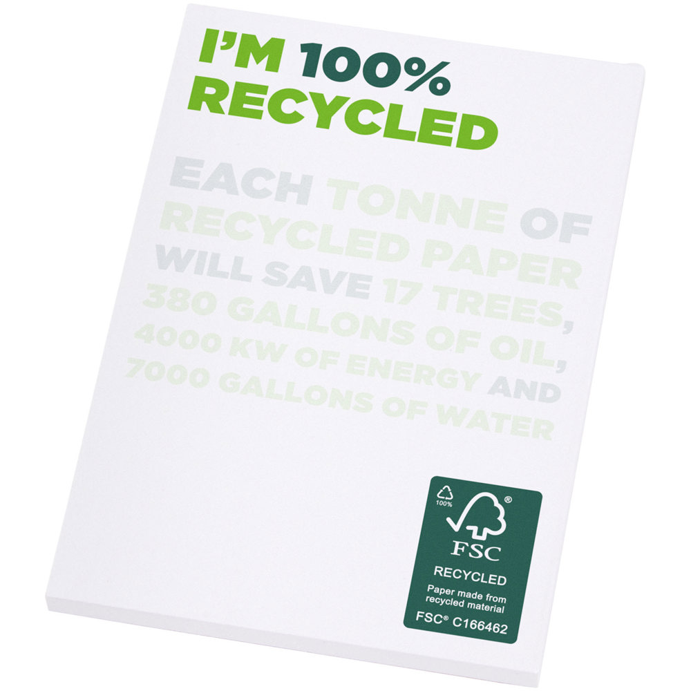 Desk-Mate® gerecycled A7 kladblok - bedrukt of onbedrukt verkrijgbaar