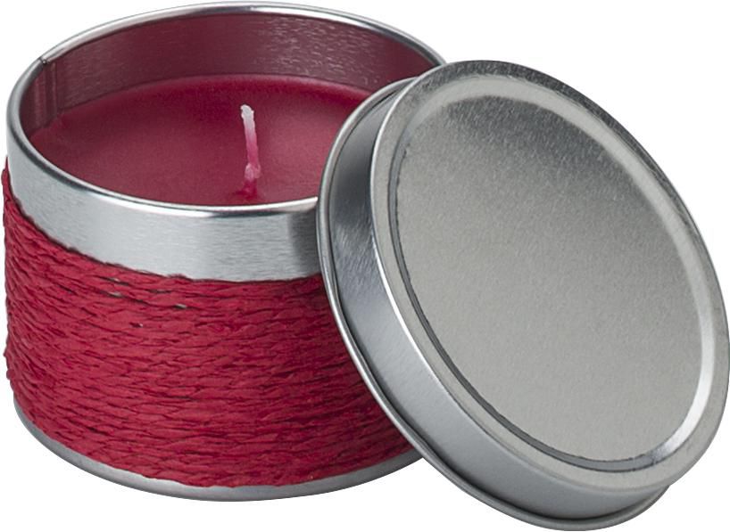 Blikje met geurkaars Zora - voor bedrijven en relatiegeschenken - Rood