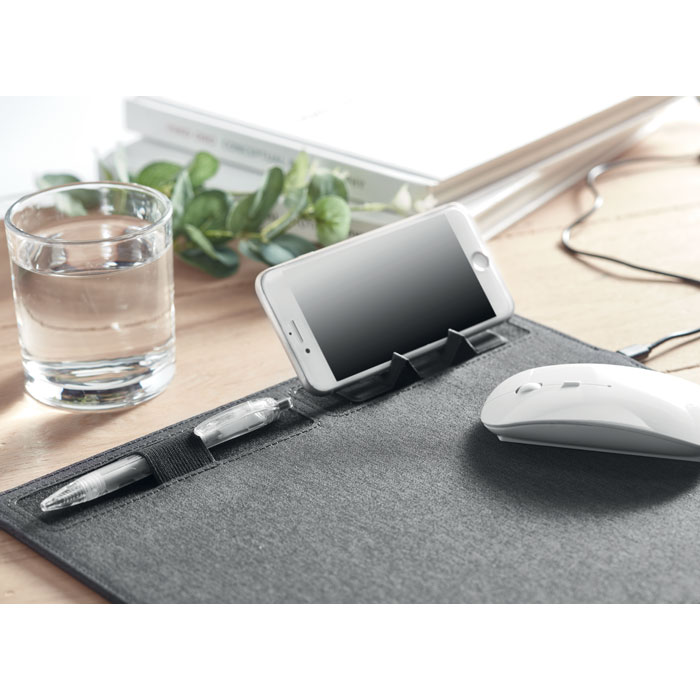 SUPERPAD - RPET muismat 15W oplader - voor bedrijven en relatiegeschenken