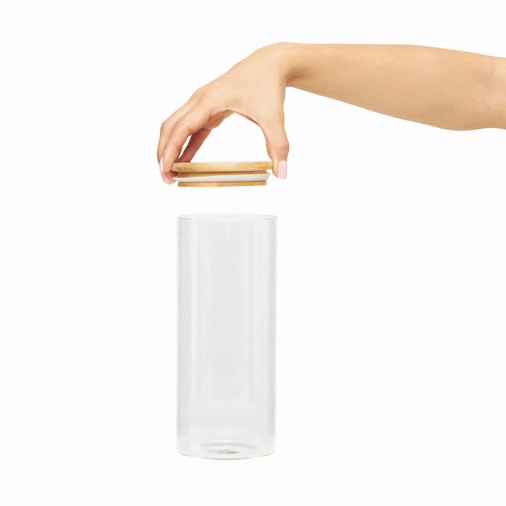 ECO STORAGE L - Glazen voorraadpot, kruiden enz., inhoud ca. 850 ml. - met logo of onbedrukt bestellen