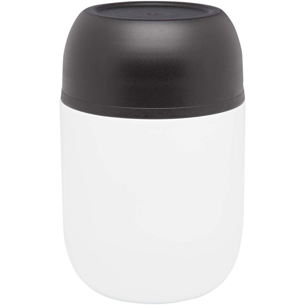 Supo 480 ml dubbelwandige lunchpot van gerecycled roestvrij staal met opvouwbare lepel - voor bedrijven en