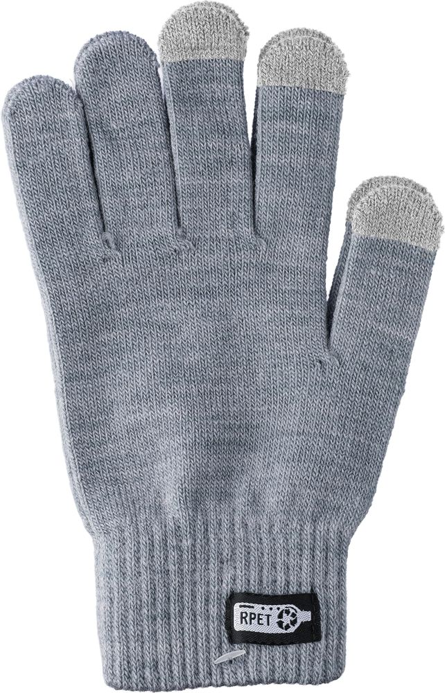 Gerecyclede polyester handschoenen Elena - bedrukt of onbedrukt verkrijgbaar - grijs