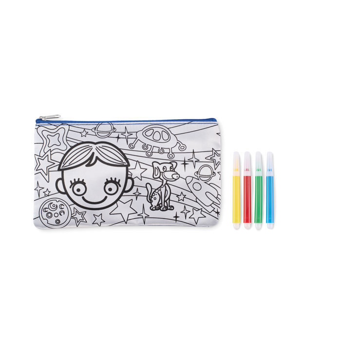KIDDO - Etui met stiften - met logo of onbedrukt bestellen - Royal Blauw