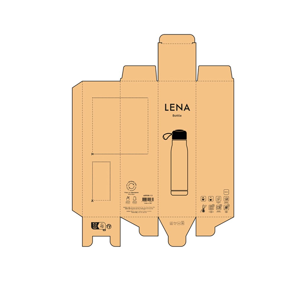 Lena fles gerecycled roestvrij staal 570 ml - Grijs
