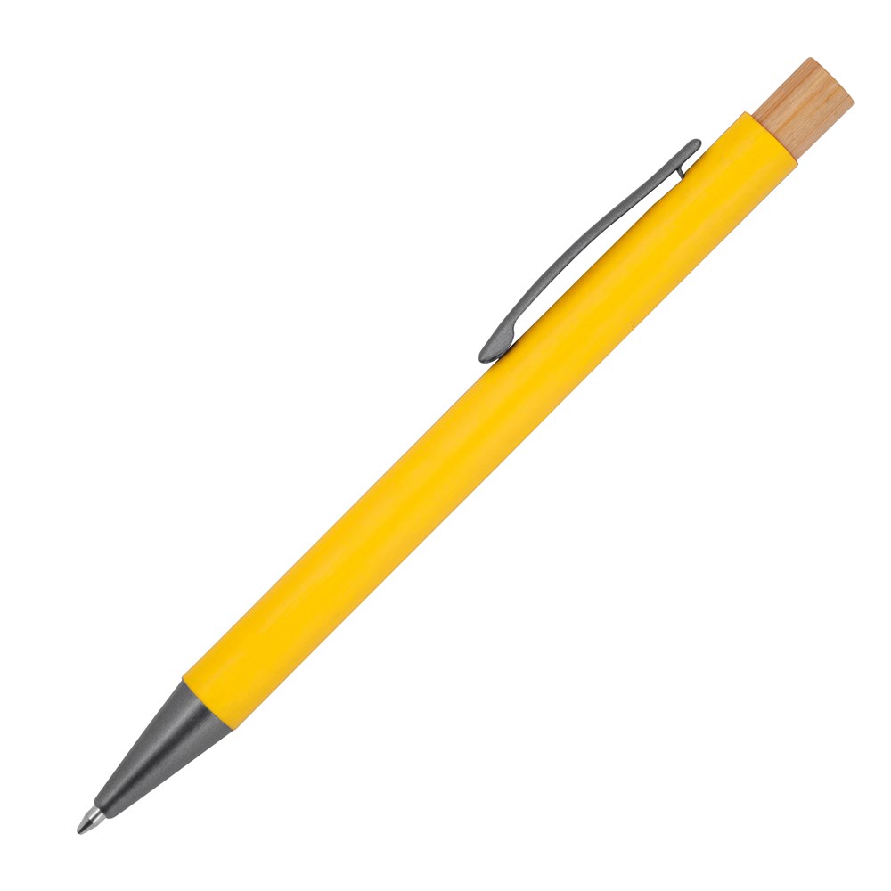 Pen van gerecycled aluminium met bamboe drukker