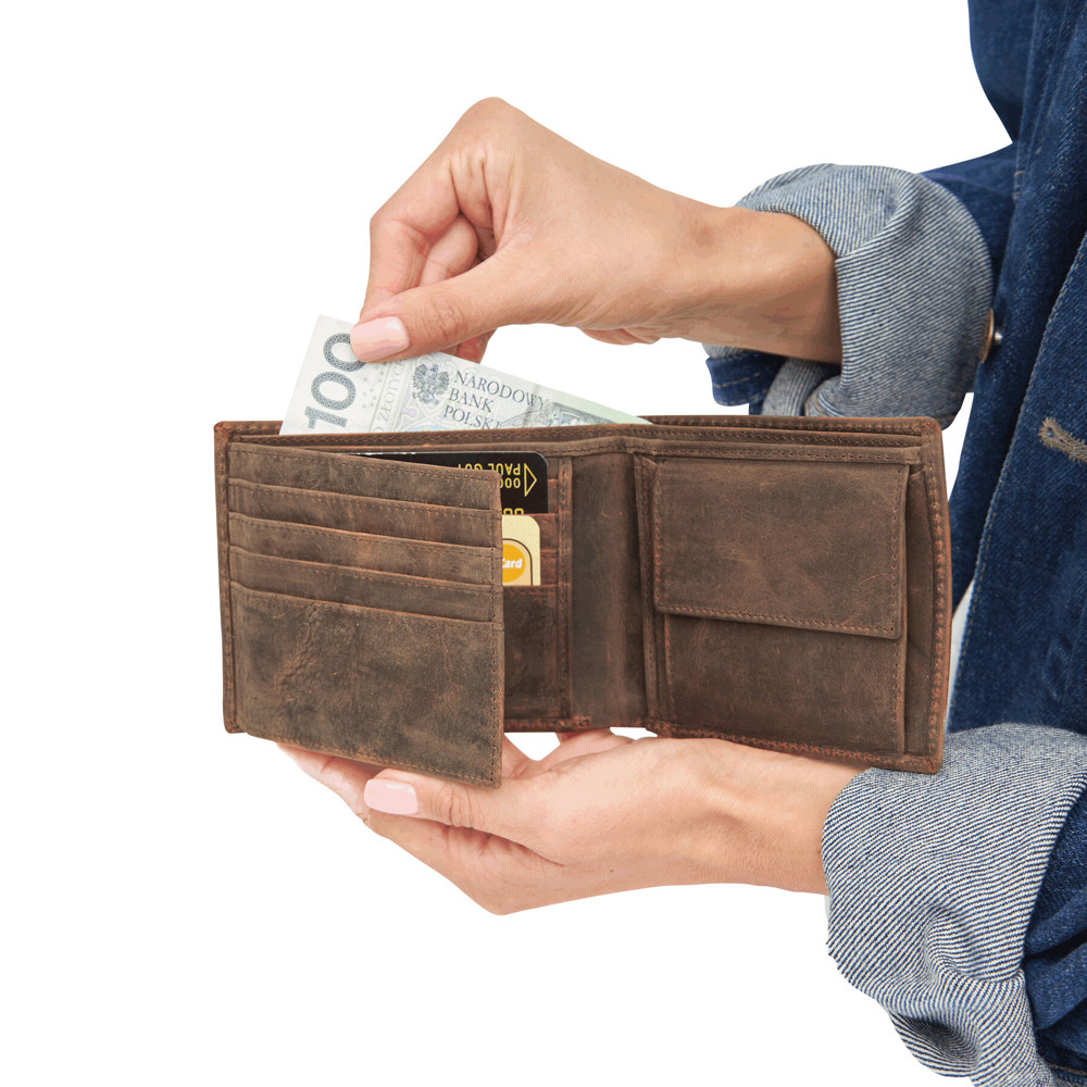 WILDERNESS I - Lederen billfold portemonnee - voor bedrijven en relatiegeschenken