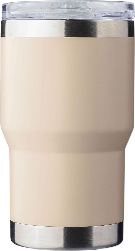 Gerecyclede roestvrijstalen dubbelwandige to go mok (350 ml) Ayen - kopen of bedrukken - beige