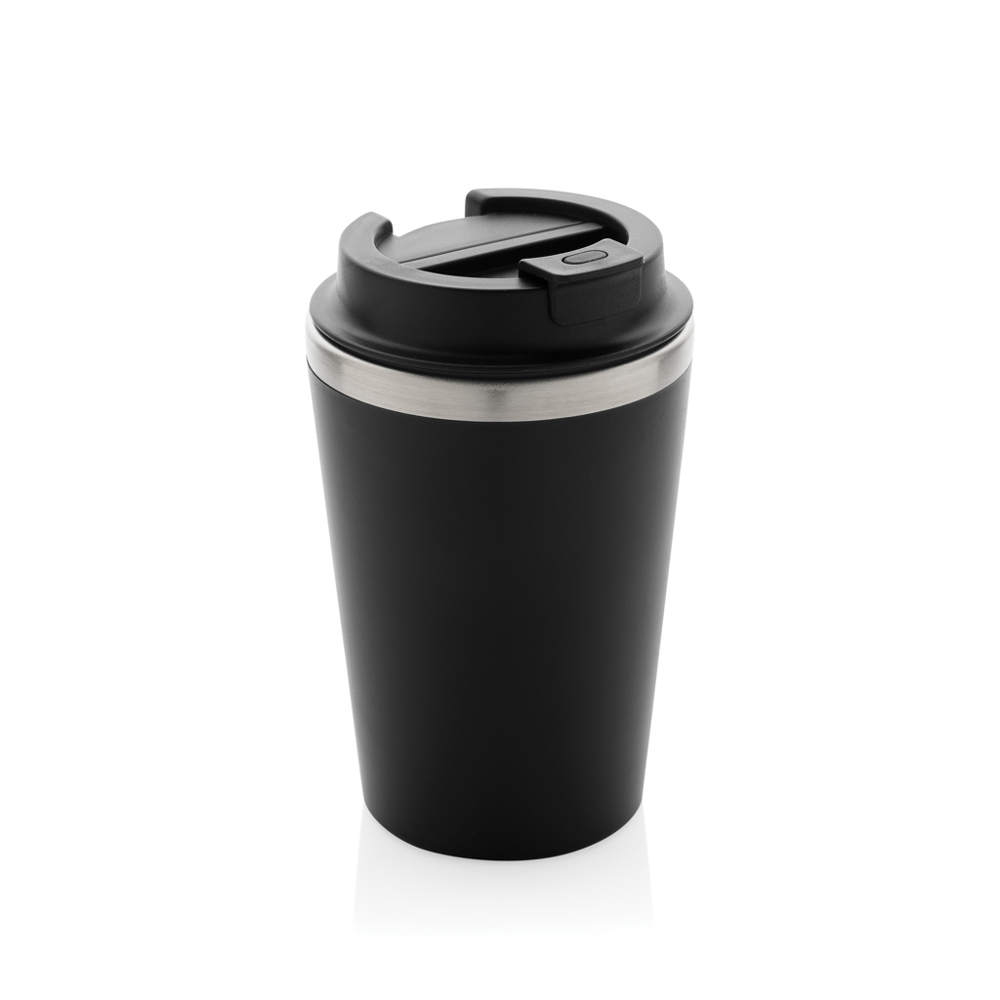Java RCS recycled dubbel wandige beker 350ML - bedrukt of onbedrukt verkrijgbaar - zwart (± PMS Black)