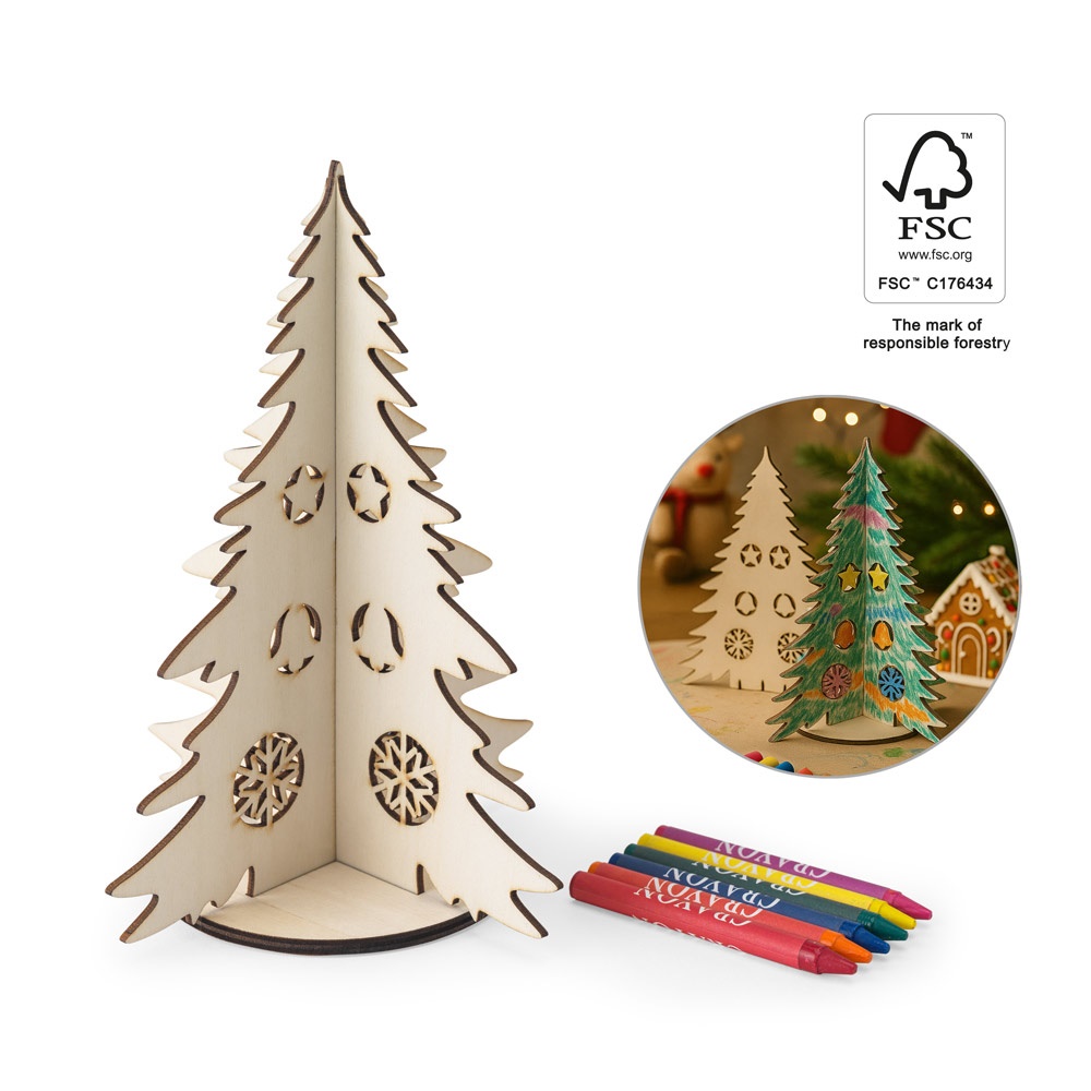 PINERY. Inklapbare houten kerstboom om te kleuren - kopen of bedrukken