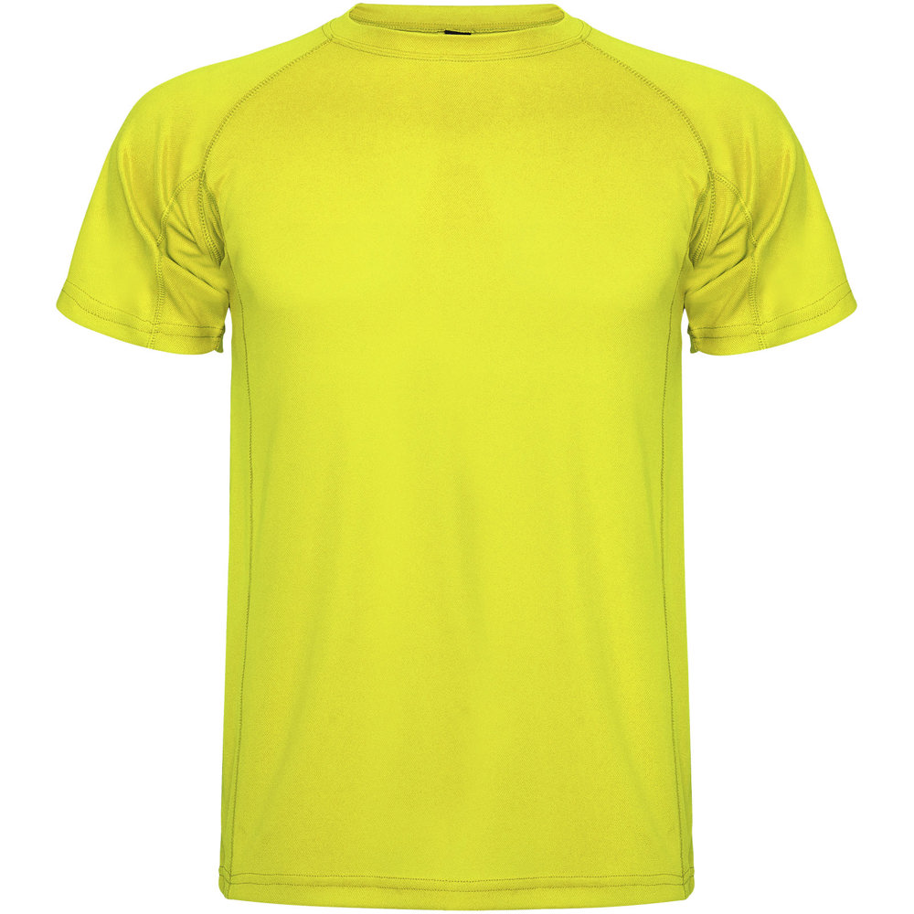 Montecarlo sportshirt met korte mouwen voor heren - met logo of onbedrukt bestellen - Fluorgeel