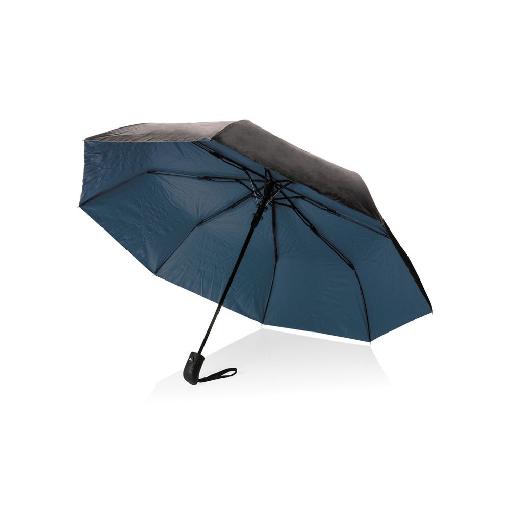 21 "Impact AWARE ™ RPET 190T Pongee tweekleurige miniparaplu - bedrukt of onbedrukt verkrijgbaar - blauw (± PMS 8781)