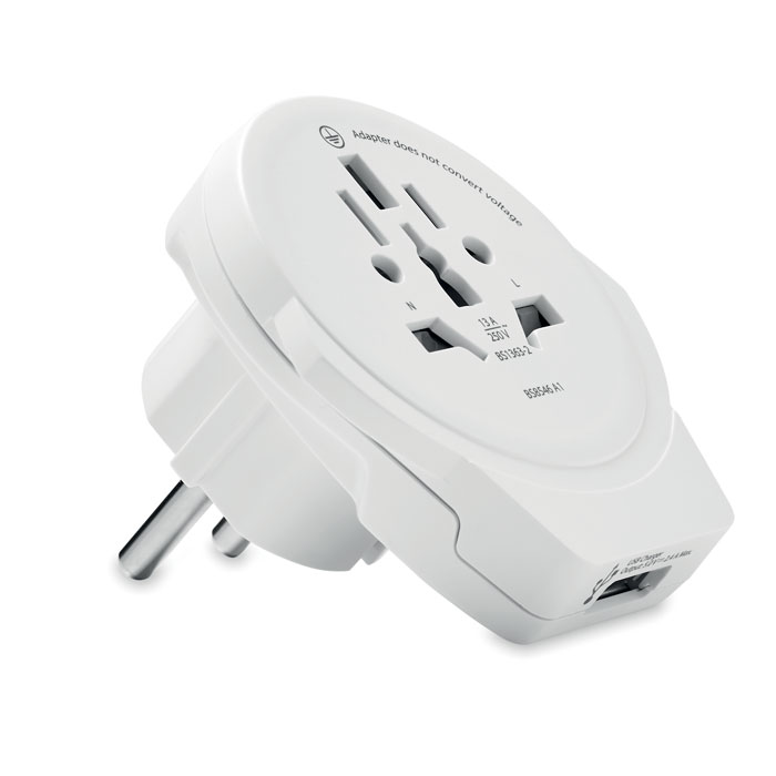 WORLD TO EUROPE - Skross Wereld naar Europa USB - met logo of onbedrukt bestellen