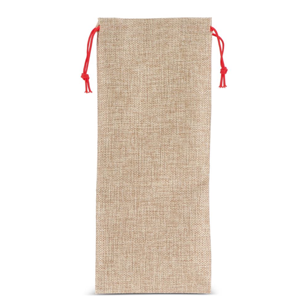 Jute-stijl flessentasje 14 x 34 cm