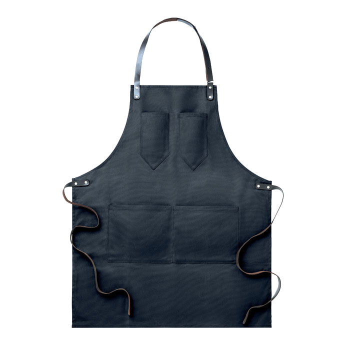 CHEF - Canvasschort met leren details - met logo of onbedrukt bestellen