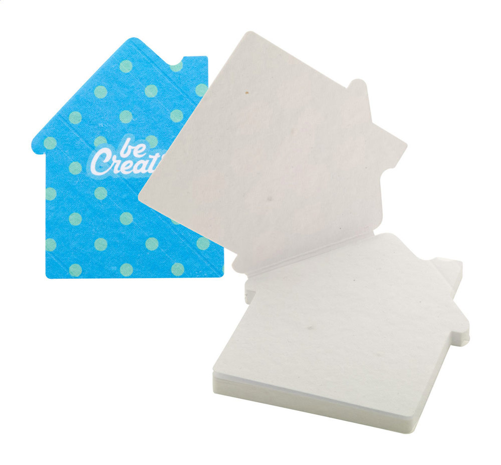 CreaStick Seed House - custom made sticky notitieblok - bedrukt of onbedrukt verkrijgbaar