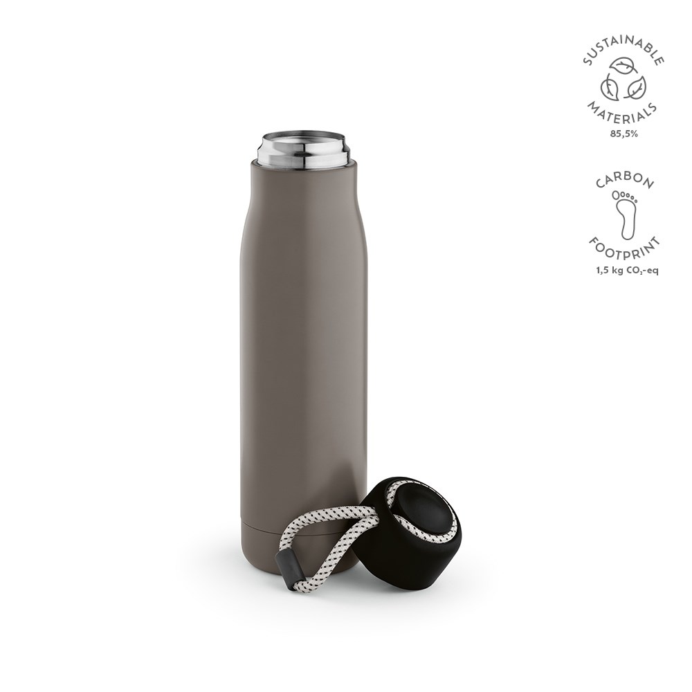 Lena fles gerecycled roestvrij staal 570 ml - voor bedrijven en relatiegeschenken - grijs