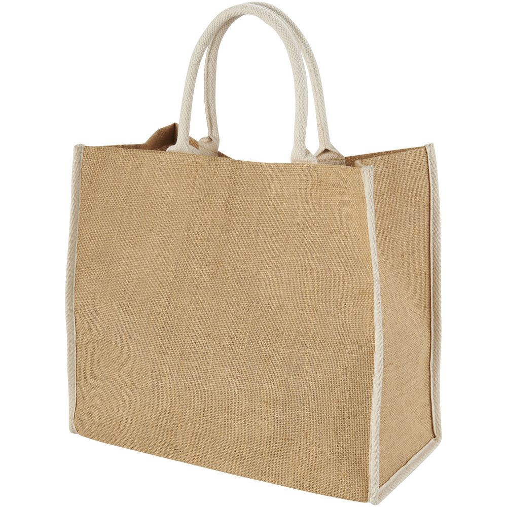 Harry jute draagtas met gekleurde accenten 25L - met logo of onbedrukt bestellen